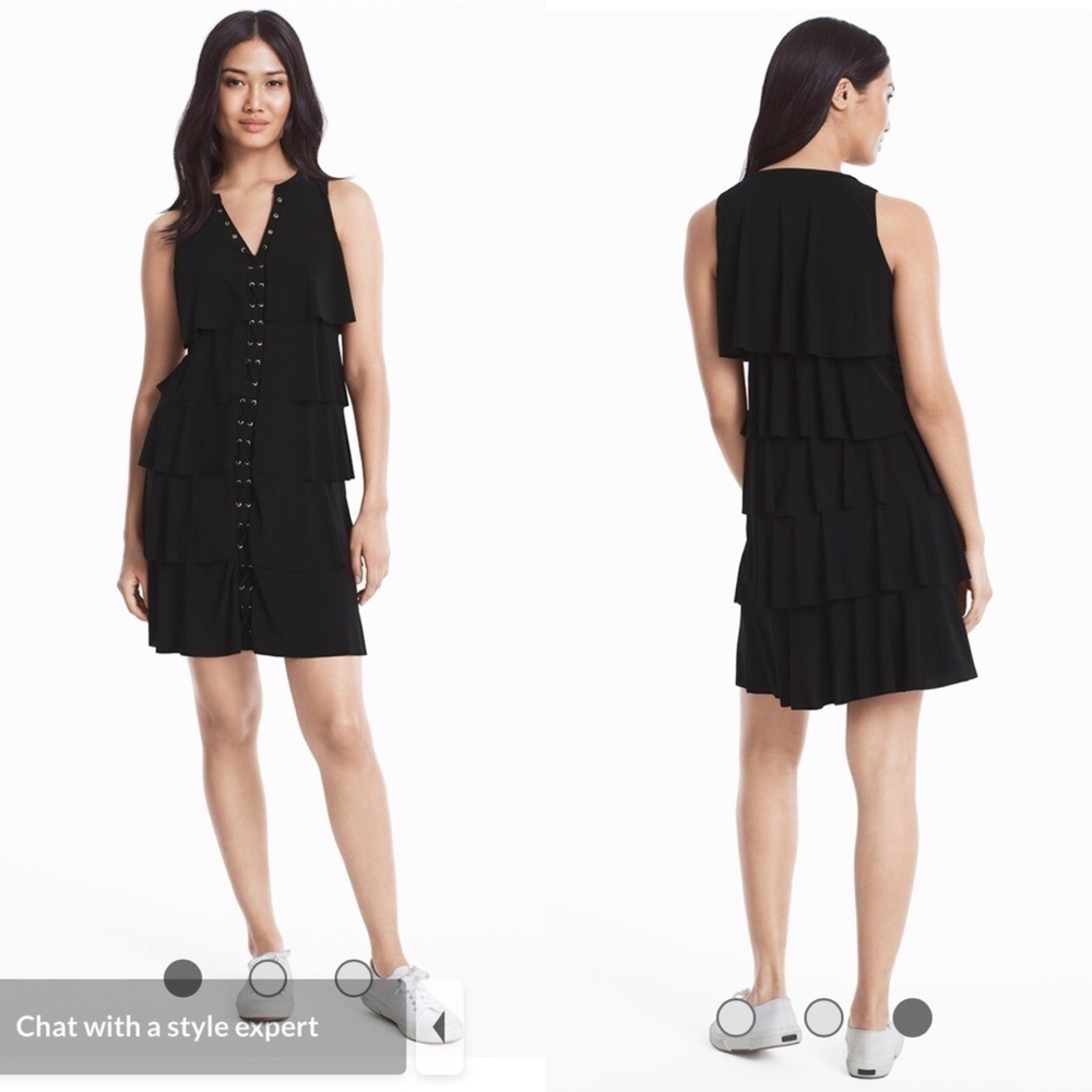 White House Black Market Grommet LaceUp Knit Dress. P/A944/750